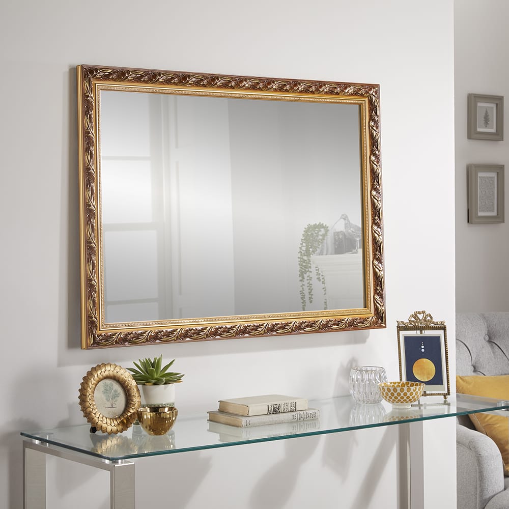 Harlington Gold Wall Mirror 90cm x 65cm - The Online Mirror Shop